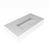 Castello Usa Pyramid 36” Solid Surface Wall-Mounted Bathroom Sink in White with No Faucet Hole CB-GM-2053-36-NH
